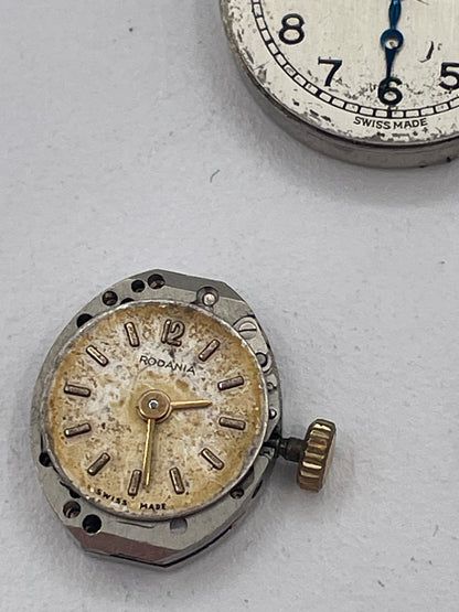 Vintage Swiss Watch Movement Job Lot – Omega 620, Rodania and W&H