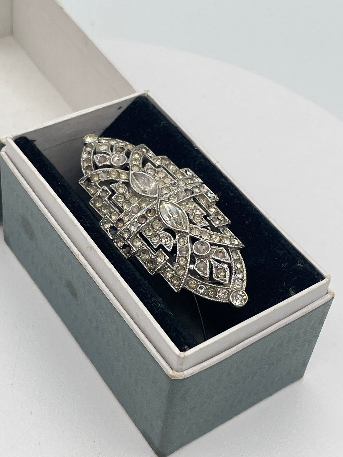 Vintage Art Deco Paste Convertible Double Dress Clip Brooch