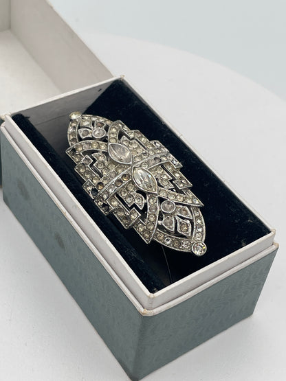 Vintage Art Deco Paste Convertible Double Dress Clip Brooch