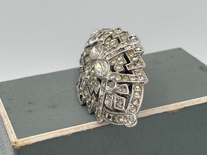Vintage Art Deco Paste Convertible Double Dress Clip Brooch