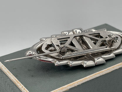 Vintage Art Deco Paste Convertible Double Dress Clip Brooch