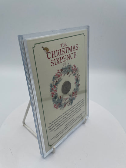 1948 George VI Christmas Sixpence Coin Display, Framed Festive Collectible, British Numismatic Decor