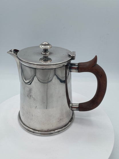 Vintage Silver Plated Coffee Pot, Antique H&CS EP Hot Water Jug, Retro Tableware