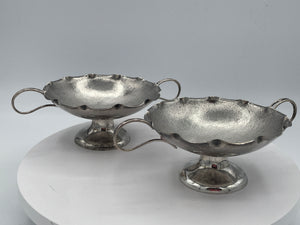 Antique Chinese Export Silver Bonbon Dishes, Pair of Wang Hing WH90 Footed Bowls, Late 19th Century Tableware