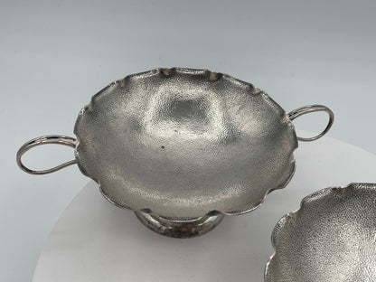 Antique Chinese Export Silver Bonbon Dishes, Pair of Wang Hing WH90 Footed Bowls, Late 19th Century Tableware