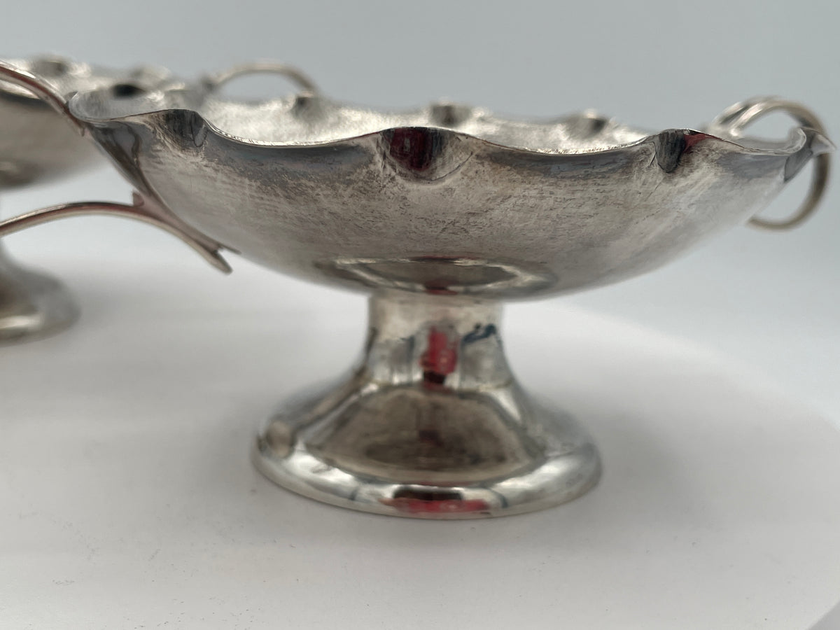 Antique Chinese Export Silver Bonbon Dishes, Pair of Wang Hing WH90 Footed Bowls, Late 19th Century Tableware