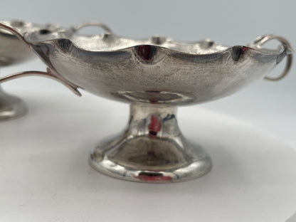 Antique Chinese Export Silver Bonbon Dishes, Pair of Wang Hing WH90 Footed Bowls, Late 19th Century Tableware