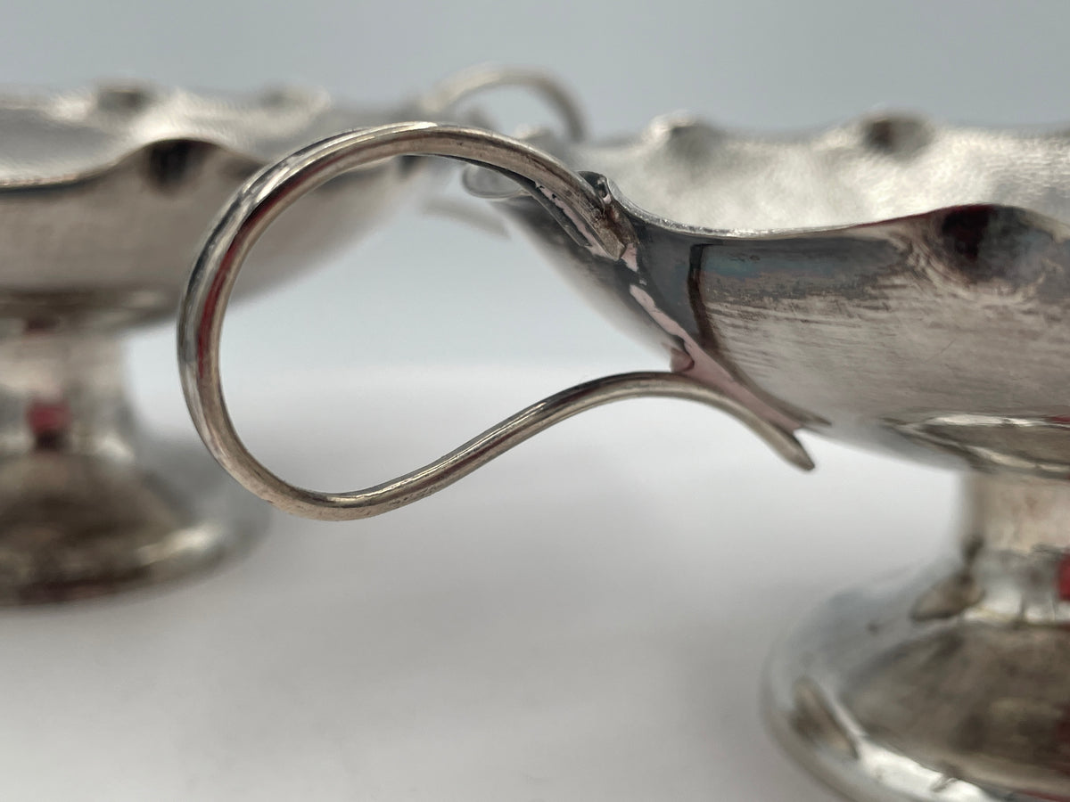 Antique Chinese Export Silver Bonbon Dishes, Pair of Wang Hing WH90 Footed Bowls, Late 19th Century Tableware