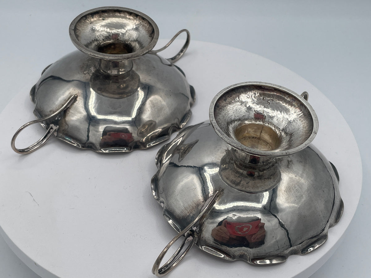 Antique Chinese Export Silver Bonbon Dishes, Pair of Wang Hing WH90 Footed Bowls, Late 19th Century Tableware