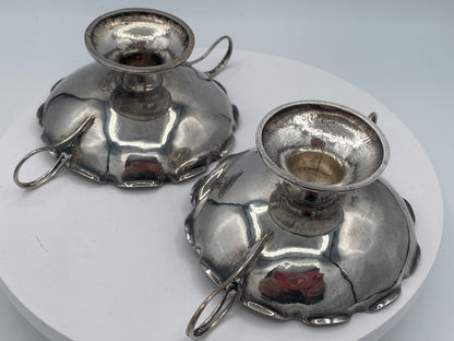 Antique Chinese Export Silver Bonbon Dishes, Pair of Wang Hing WH90 Footed Bowls, Late 19th Century Tableware