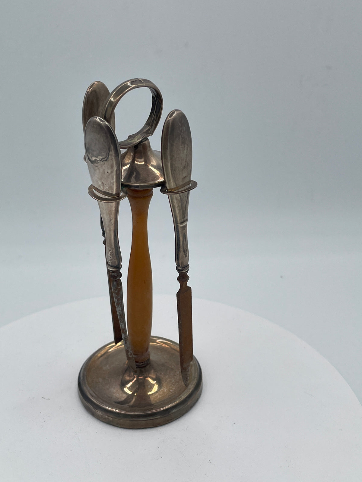 Antique 1920s Sterling Silver Manicure Stand, William Devenport 1927, Restoration Project