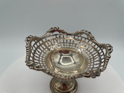 Edwardian Pierced Sterling Silver Pedestal Bowl - Birmingham 1909 Henry Matthews