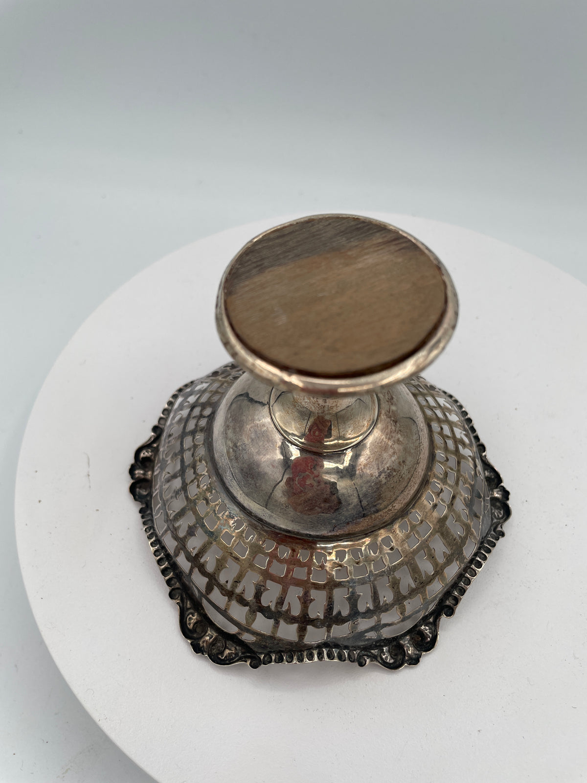 Edwardian Pierced Sterling Silver Pedestal Bowl - Birmingham 1909 Henry Matthews