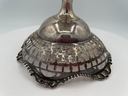 Edwardian Pierced Sterling Silver Pedestal Bowl - Birmingham 1909 Henry Matthews