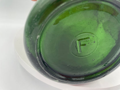 Vintage Embossed Glass Bottle - Hancock's Swansea 30cm Green Glass
