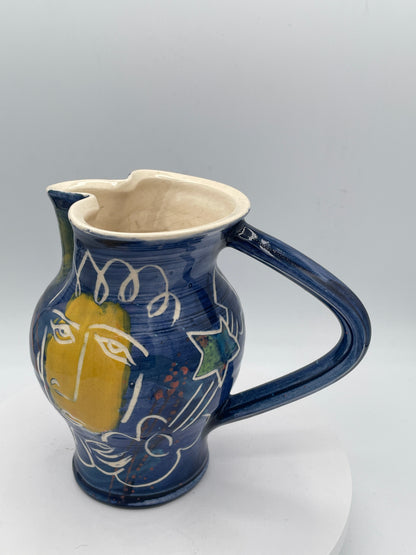 Jean-Paul Landreau Studio Art Pottery Jug - 16cm Modernist Picassoesque Ceramic