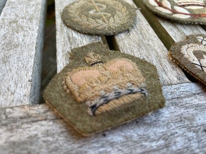 Six original British Army cloth patch badges