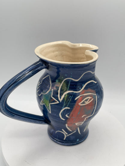 Jean-Paul Landreau Studio Art Pottery Jug - 16cm Modernist Picassoesque Ceramic