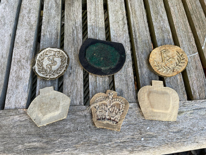 Six original British Army cloth patch badges