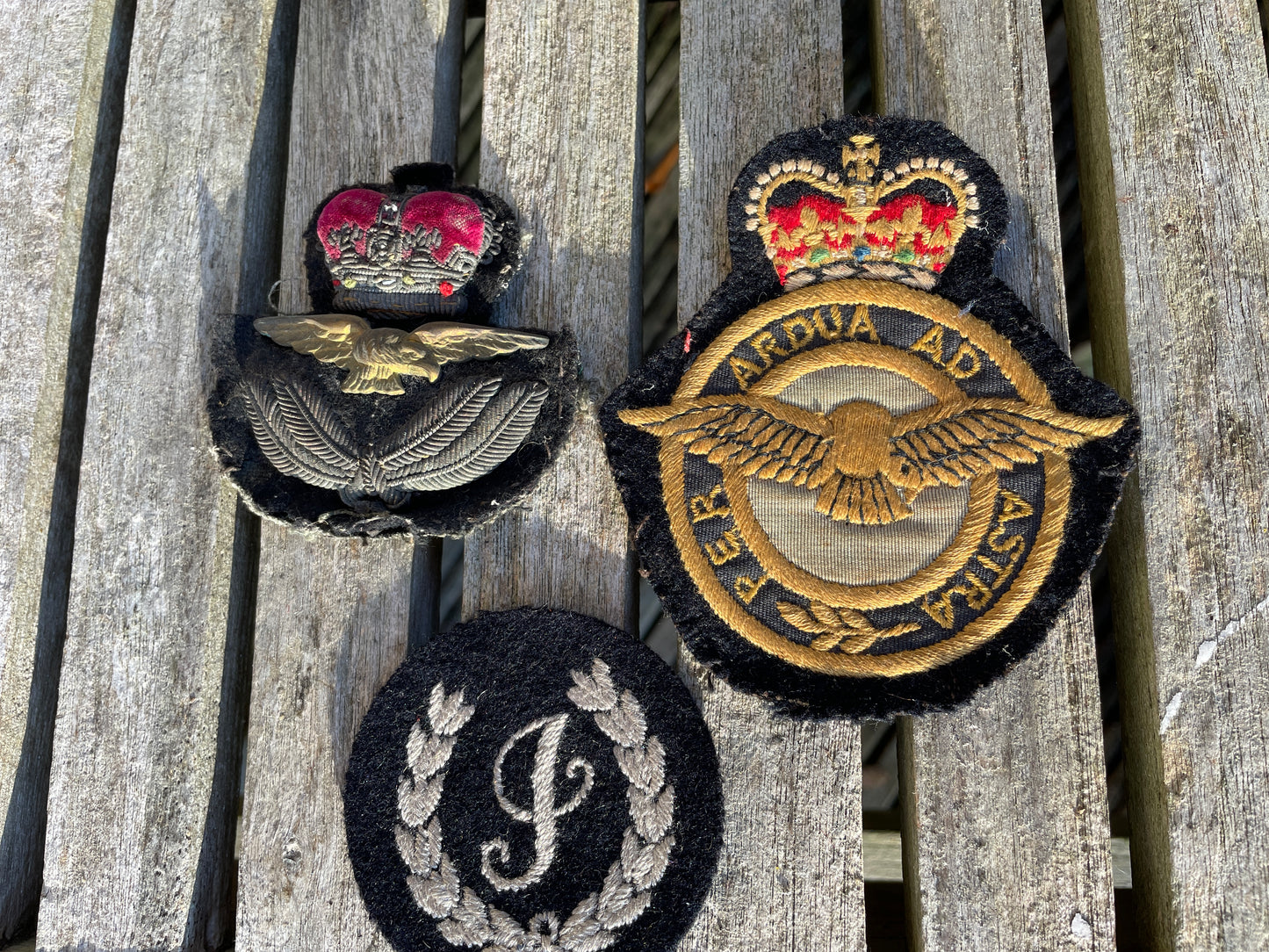 Three original WW2 Royal Airforce patch badges