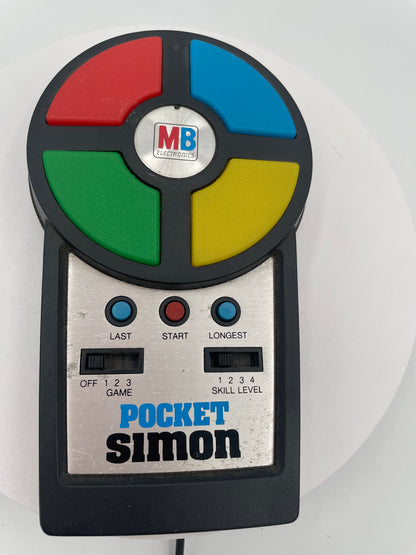 Vintage 1980s MB Electronics Pocket Simon Electronic Game - Tested & Working Retro Toy
