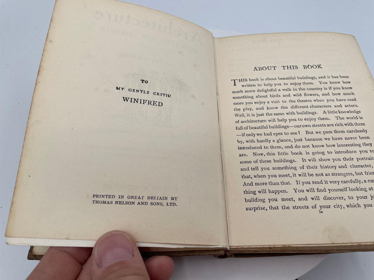 Antique "Architecture Shown to the Children" Book by Gladys Wynne - Jack / Nelson & Sons