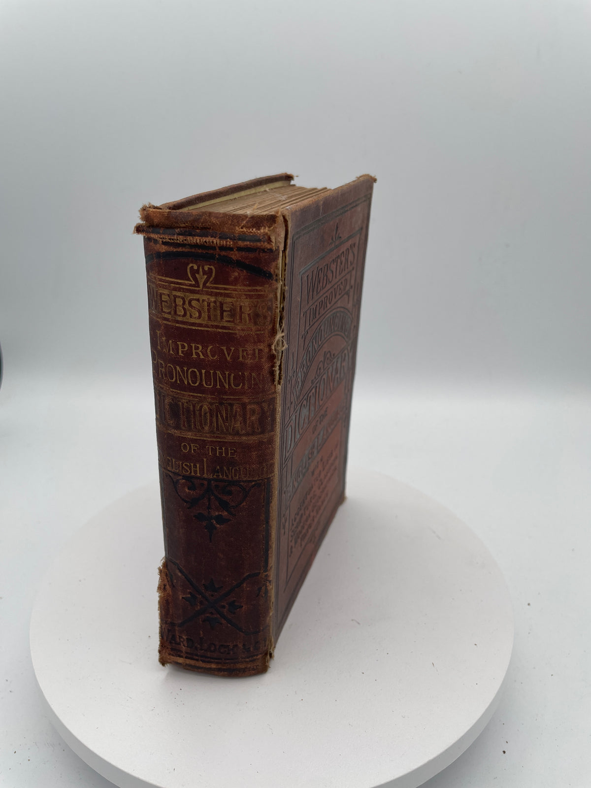 Antique Victorian Webster's Improved Pronouncing Dictionary - Inscribed William Cartwright Birmingham