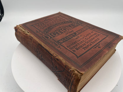 Antique Victorian Webster's Improved Pronouncing Dictionary - Inscribed William Cartwright Birmingham