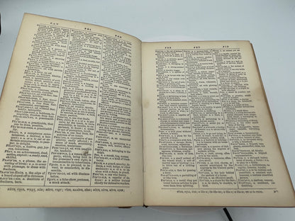 Antique Victorian Webster's Improved Pronouncing Dictionary - Inscribed William Cartwright Birmingham