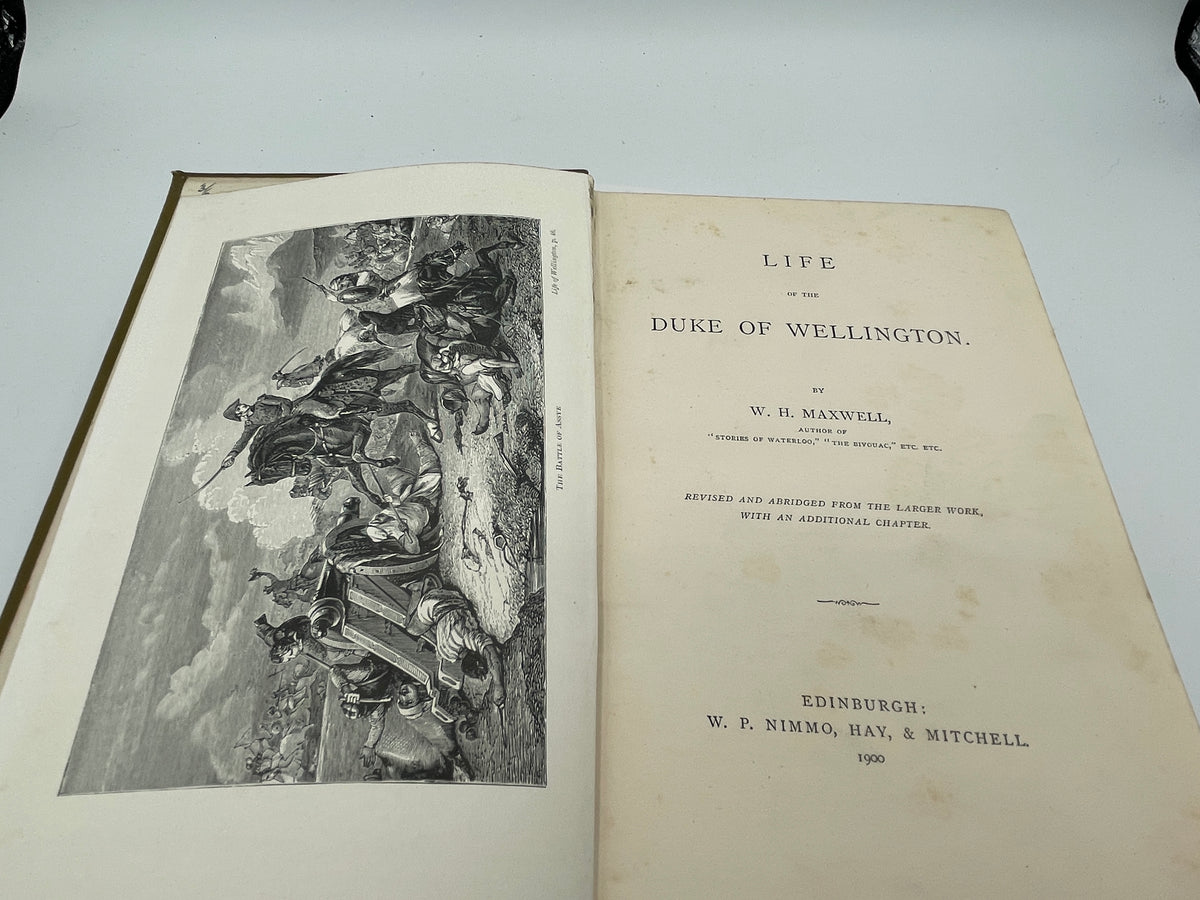 Antique 1900 Life of the Duke of Wellington by W.H. Maxwell - Decorative Binding