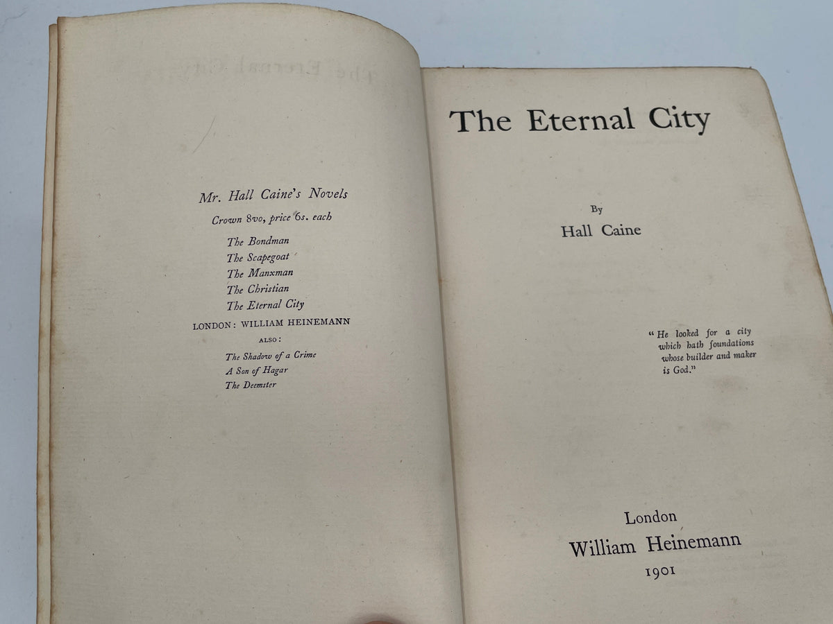 Antique 1901 The Eternal City by Hall Caine - First Edition Hardcover