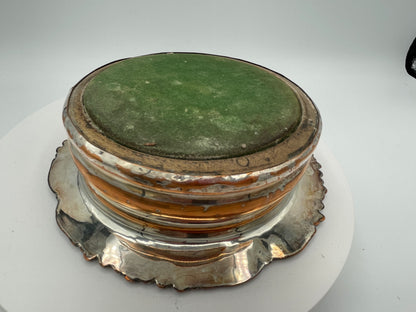 Pair of Vintage Silver-Plated & Oak Wine Coasters - Pierced & Cast Rim Design