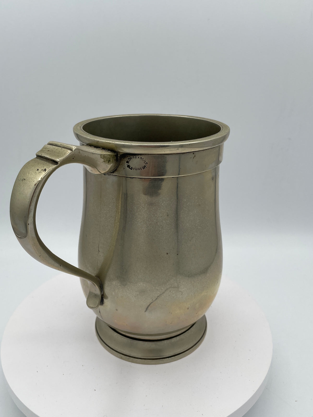 Vintage English Pewter Quart Tankard by G. Davis & Sons London– 1 Quart Capacity
