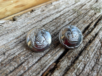 Two vintage Police and prisons buttons 24mm diameter