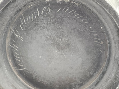 Antique 19th-Century English Pewter Pouring Pint Tankard with Monogram – Circa 1870