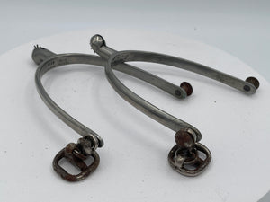 Vintage English "Best Super Nickel" Equestrian Riding Spurs – Mid-20th Century