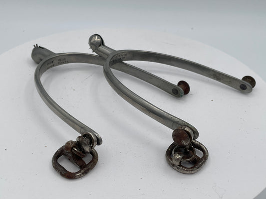 Vintage English "Best Super Nickel" Equestrian Riding Spurs – Mid-20th Century
