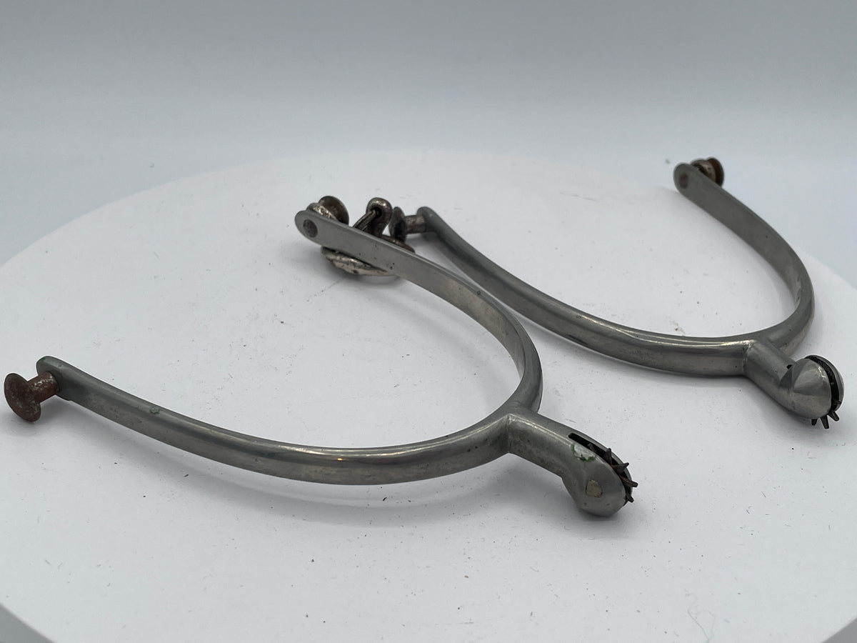 Vintage English "Best Super Nickel" Equestrian Riding Spurs – Mid-20th Century