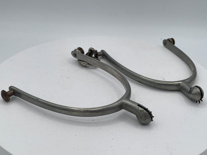 Vintage English "Best Super Nickel" Equestrian Riding Spurs – Mid-20th Century