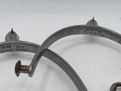 Vintage English "Best Super Nickel" Equestrian Riding Spurs – Mid-20th Century