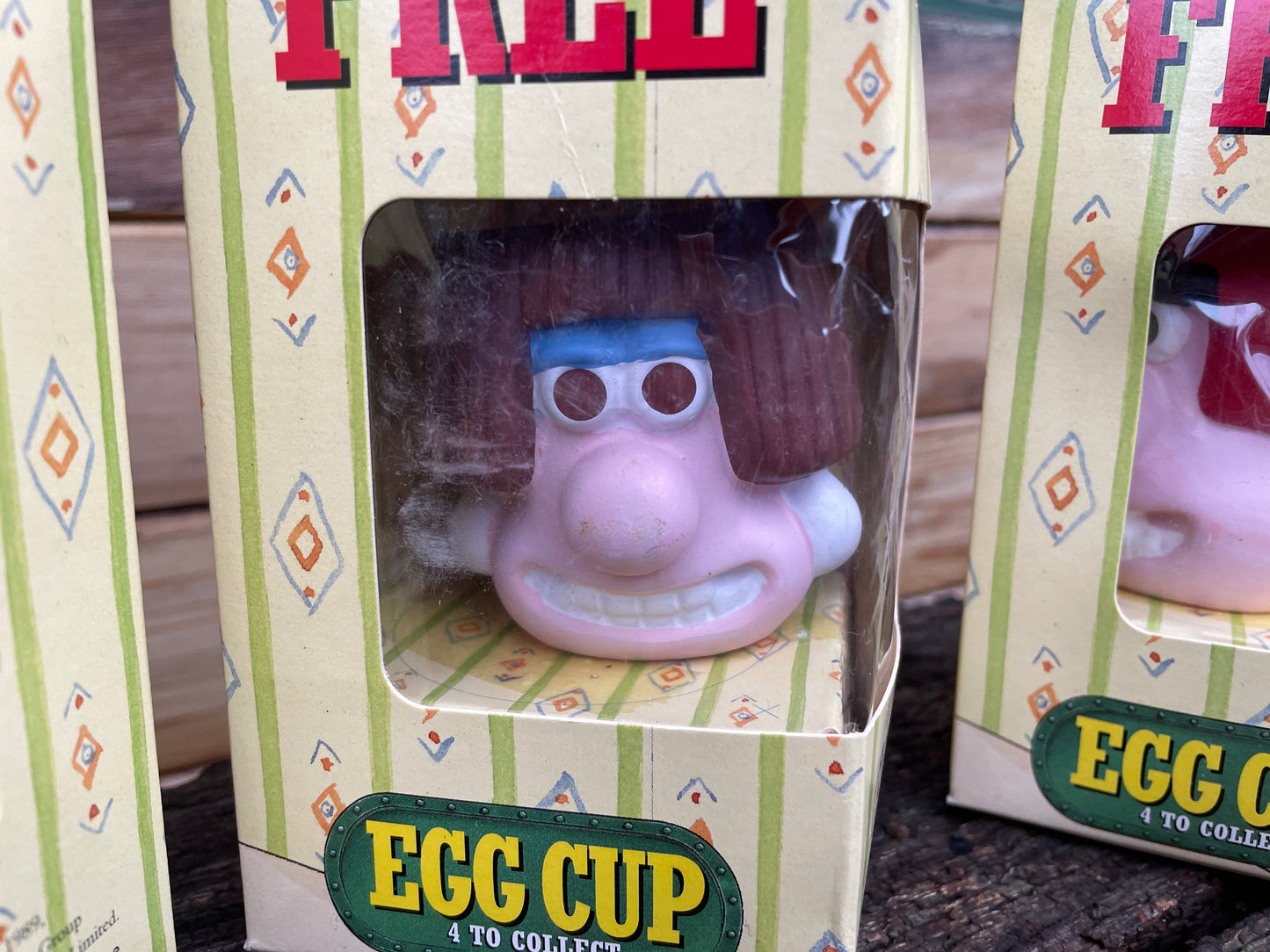 Complete set of four Wallace and Gromit Egg cups in original packaging