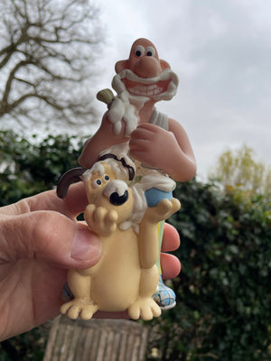 Wallace and Gromit vintage collectable plastic bath time figurine and bath plug