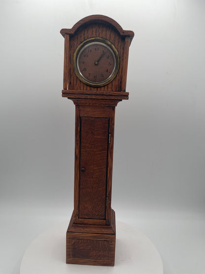 Vintage Miniature Grandfather Clock - 35cm Working Apprentice Piece Longcase Clock