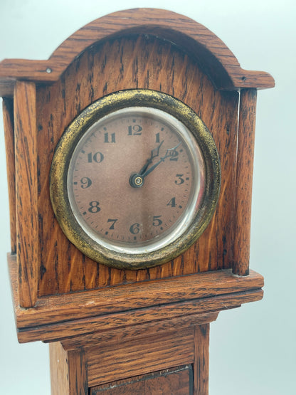 Vintage Miniature Grandfather Clock - 35cm Working Apprentice Piece Longcase Clock