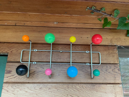 Sputnik influenced multicoloured retro space age cool coat rack 35cm wide