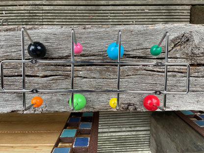 Sputnik influenced multicoloured retro space age cool coat rack 35cm wide