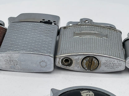 Vintage Sextet of Collectible Pocket Lighters: Ronson, Sim, and Marilyn Monroe Champ – Mid-20th Century & Modern