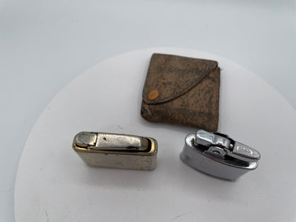 Vintage Pair of Pocket Lighters: Ronson Standard in Fitted Case and Ibelo M23 West German Lighter – Mid-20th Century