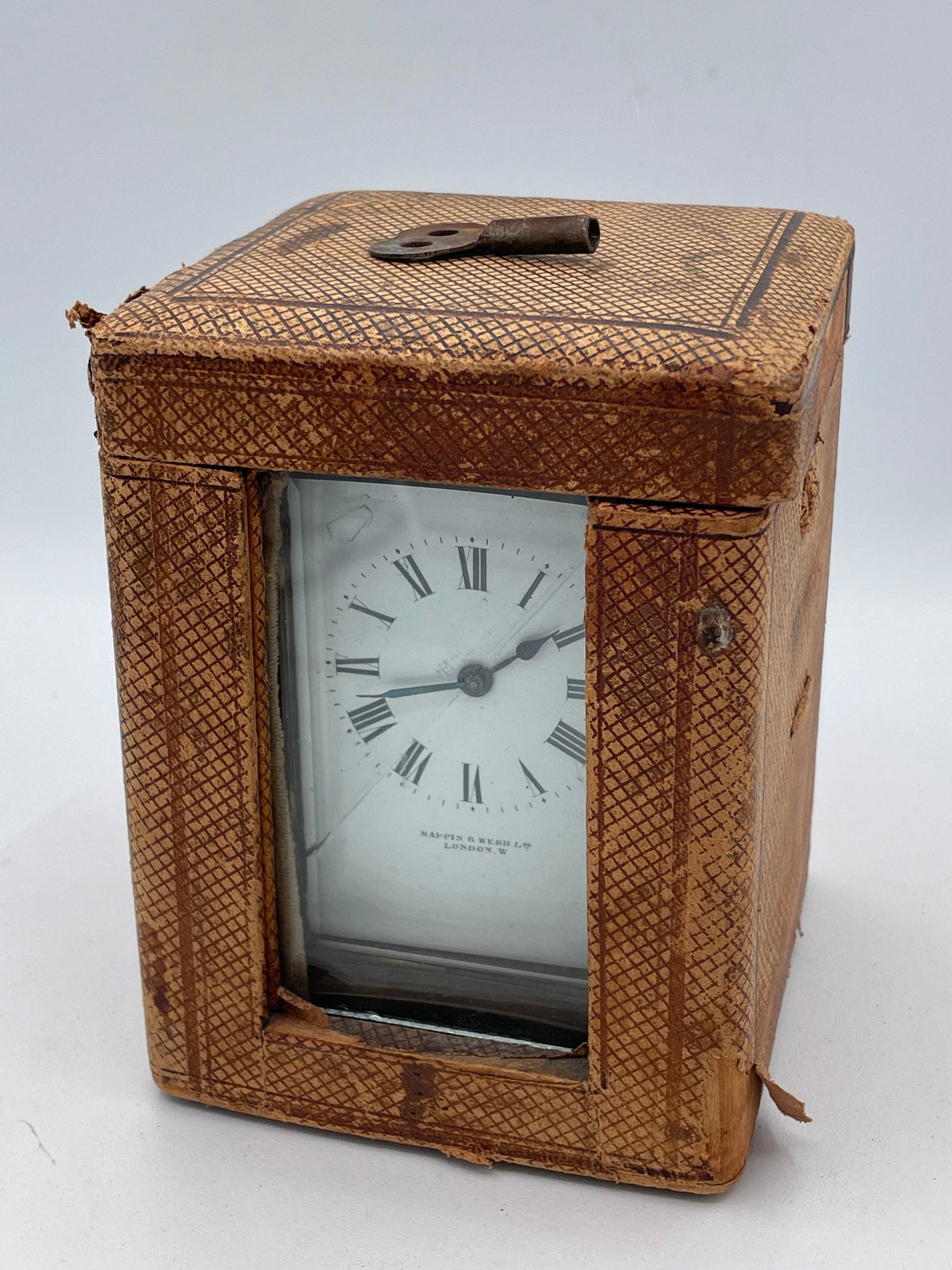Antique Mappin & Webb Brass Carriage Clock with Original Travel Case and French Movement – Late 19th / Early 20th Century