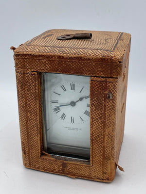 Antique Mappin & Webb Brass Carriage Clock with Original Travel Case and French Movement – Late 19th / Early 20th Century